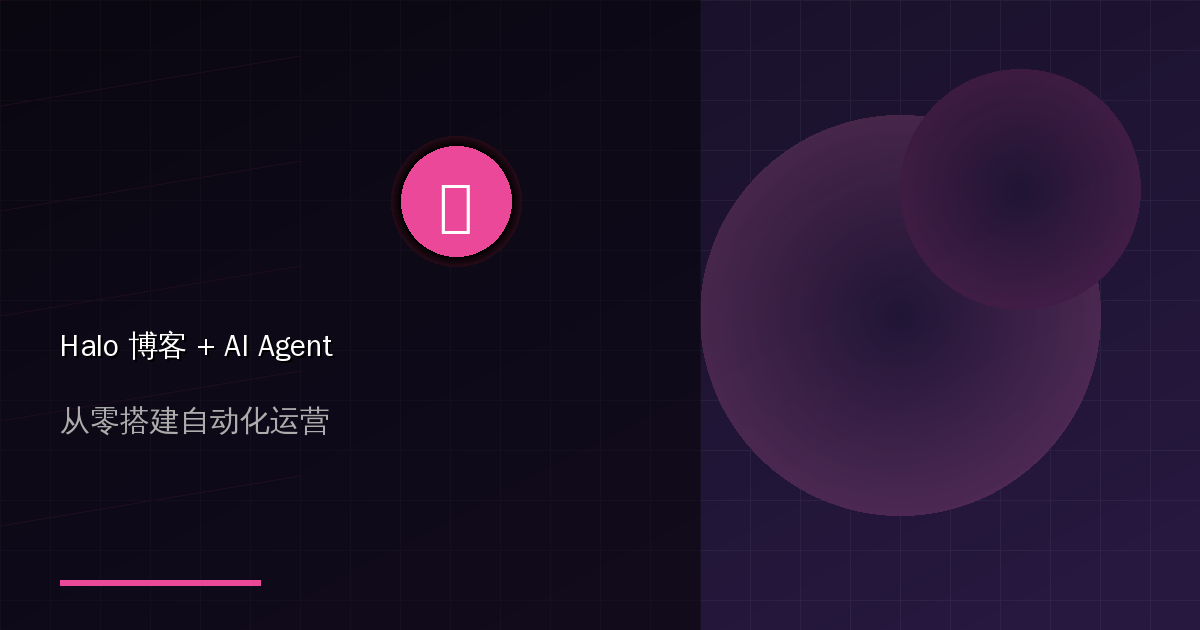 从零搭建：Halo 博客 + AI Agent 自动化运营 的封面